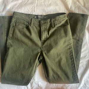 These green Levi’s are snug and skinny. Green goes good with everything…